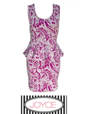 JOY001*JOYCE Embossed Dress (Purple-Size M)